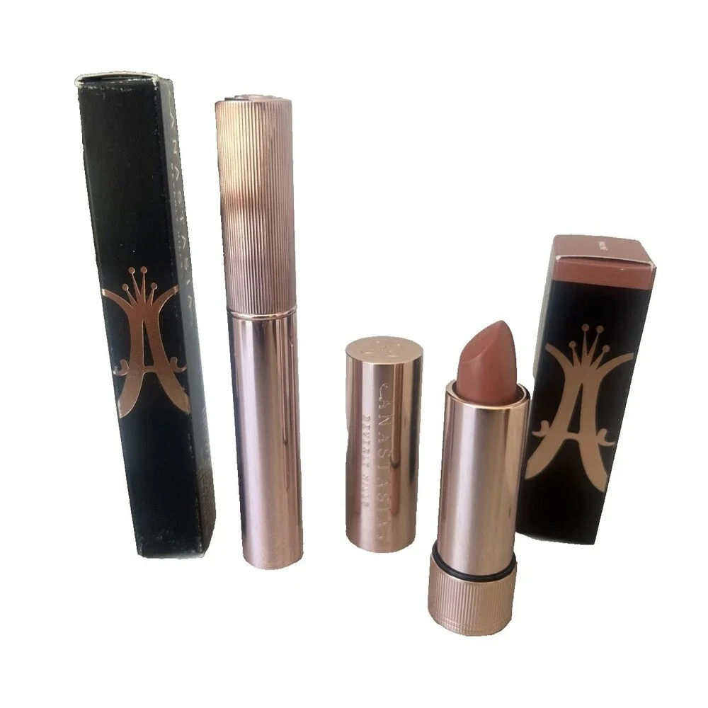 Anastasia Beverly Hills LOT Satin Lipstick Praline & Brow Genius Brow Serum NEW